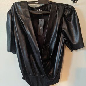 Faux Leather Bodysuit
